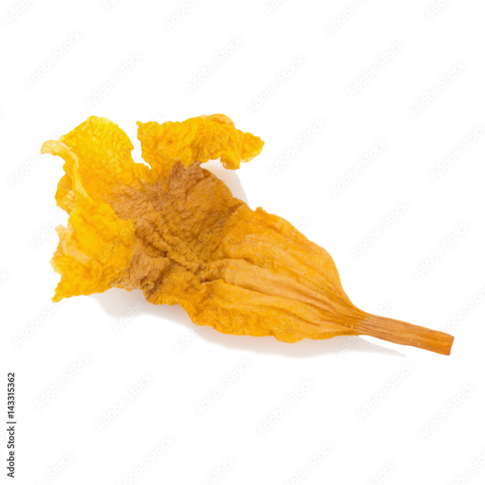 Fototapeta premium yellow flower dried isolated on white background