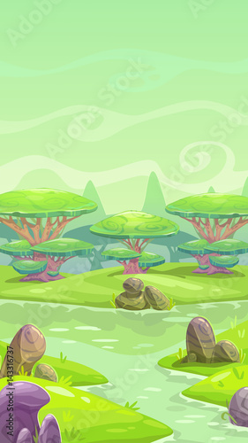 Fantasy cartoon landscape.