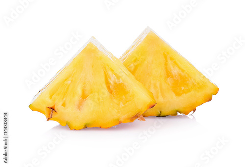 sliced pineapple isolated on white background