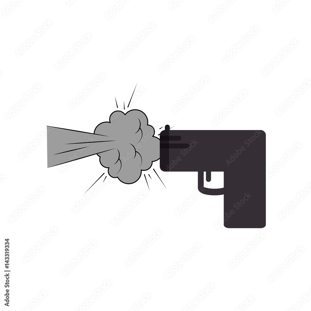 gun shoot comic art icon vector illustration design