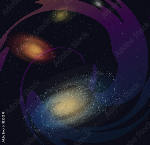 Illustration of galaxy, milky way in the space.