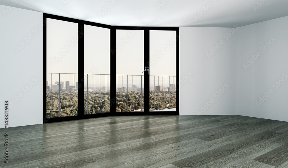 Fototapeta premium Empty city apartment concept