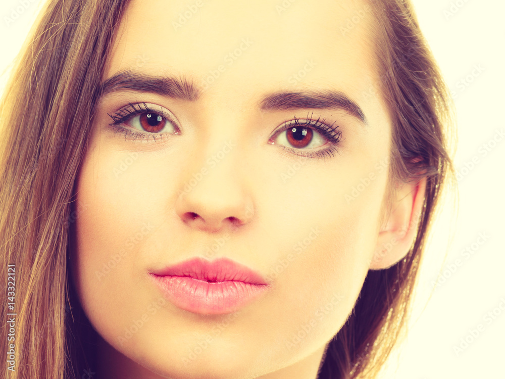 Closeup portrait of young teenager woman. Closeup portrait of young teenager woman.