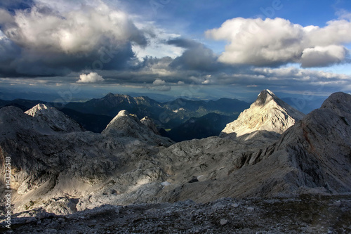 Vivid sunset over Julian Alps