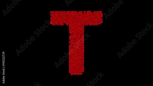 Wallpaper Mural Letter T made of red roses with alpha channel Torontodigital.ca
