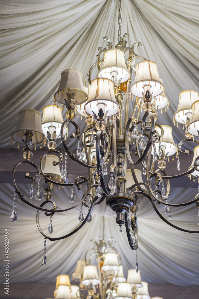 chandelier with a large number of fixtures