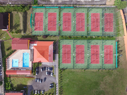 Terrains de tennis vus du ciel
