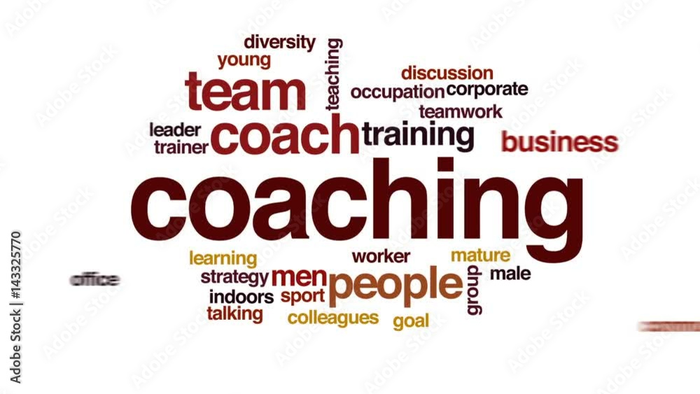 Coaching animated word cloud, text design animation. Coaching animated word cloud, text design animation.