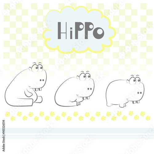 happy hippo cute