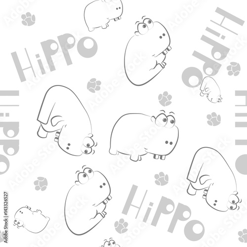 happy hippo background