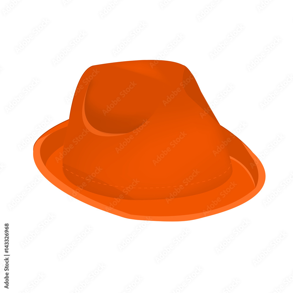 Orange unisex fashion hat, summer panama hat isolated vector Orange unisex fashion hat, summer panama hat isolated vector