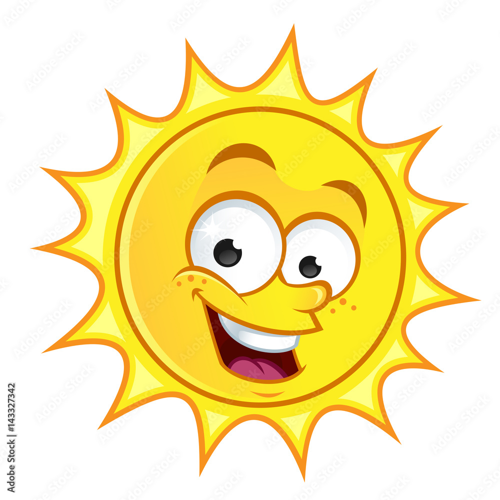 Funny drawing of a sun, vector illustrations