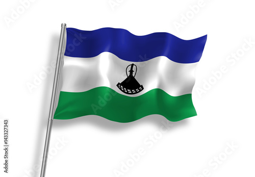 Drapeau du Lesotho en qualité vectorielle 