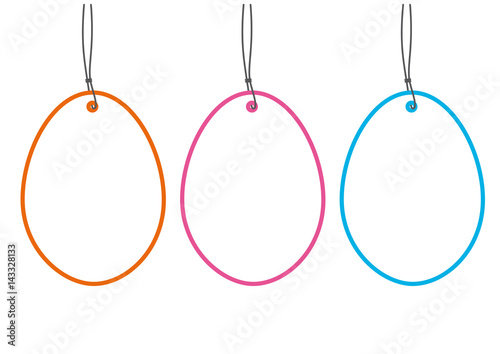 set easter hangtags eggs frame color
