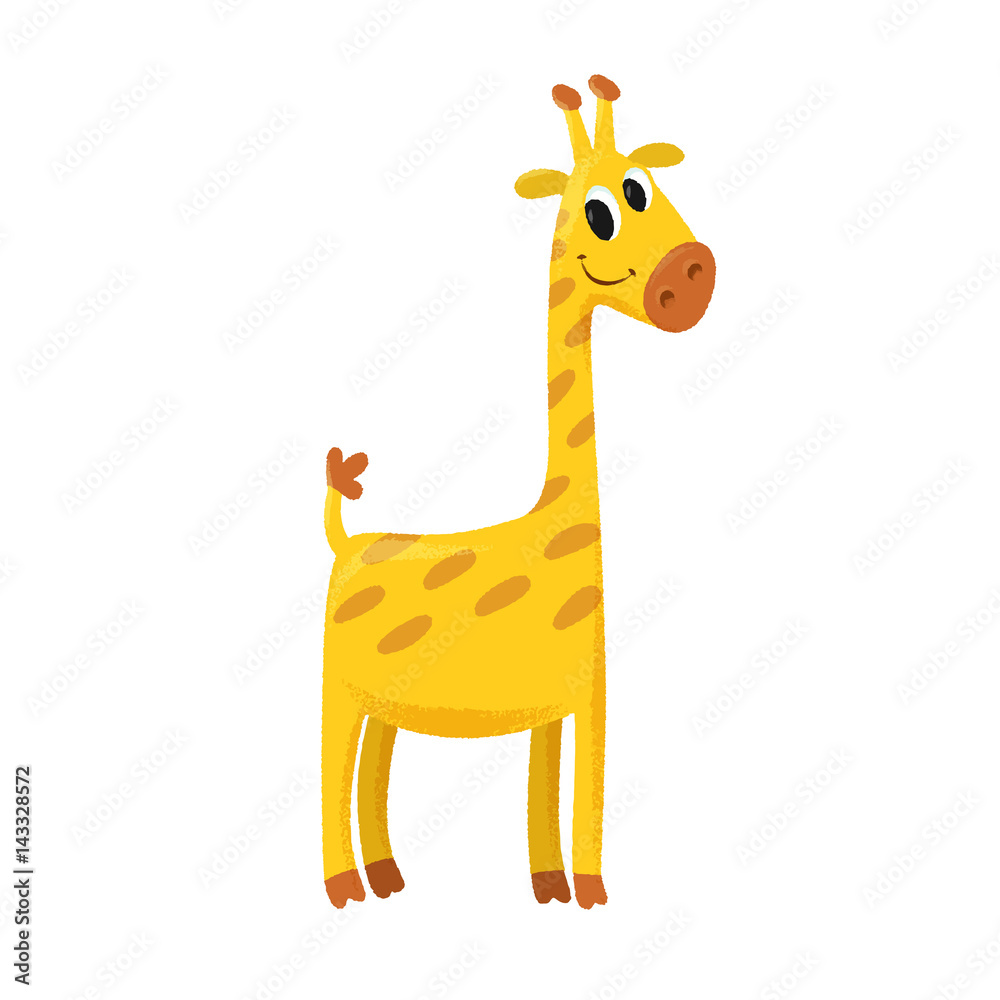 vector illustration of cartoon cute smiling giraffe vector illustration of cartoon cute smiling giraffe