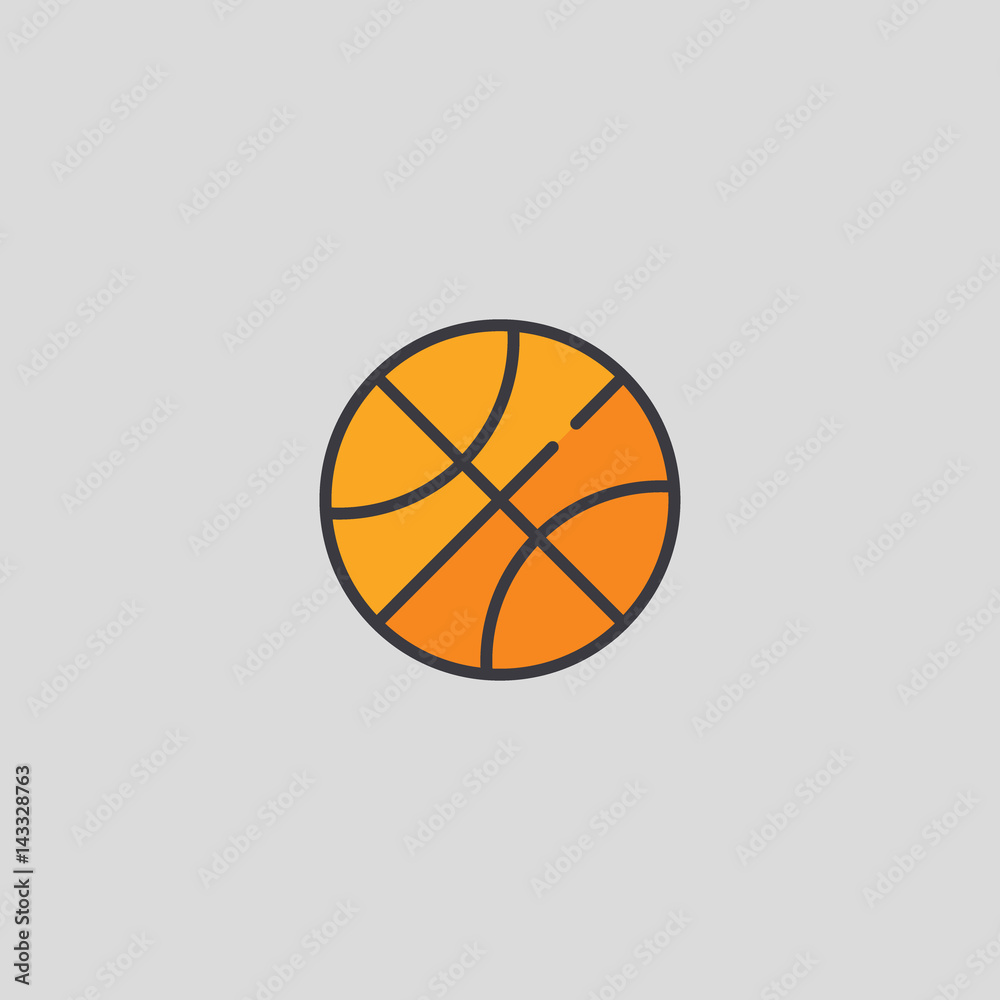 basketball icon flat design