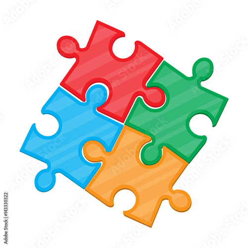 Colorful jigsaw puzzle in four pieces.