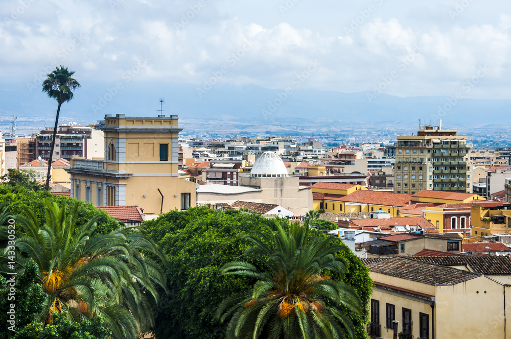 View of Cagliari, capital of the region of Sardinia, Italy