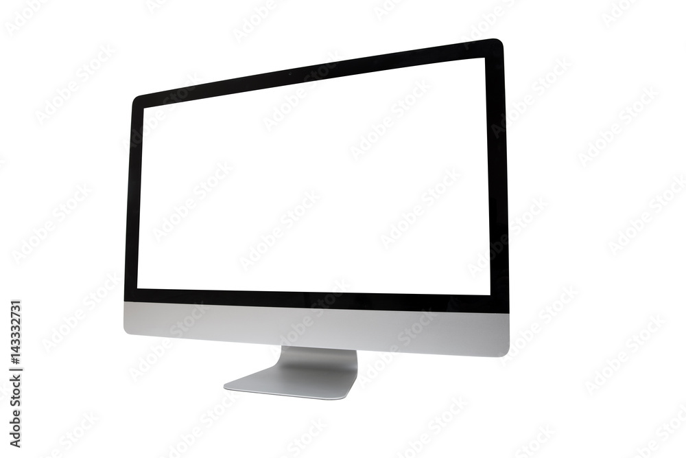 Computer monitors with blank white screen Isolated on white background Computer monitors with blank white screen Isolated on white background