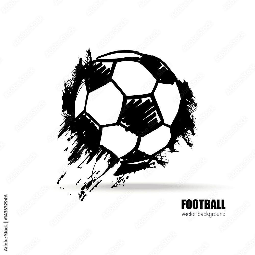 Fototapeta premium Vector illustration of a soccer ball. Football sketch. Grunge style. Dirty artistic design.