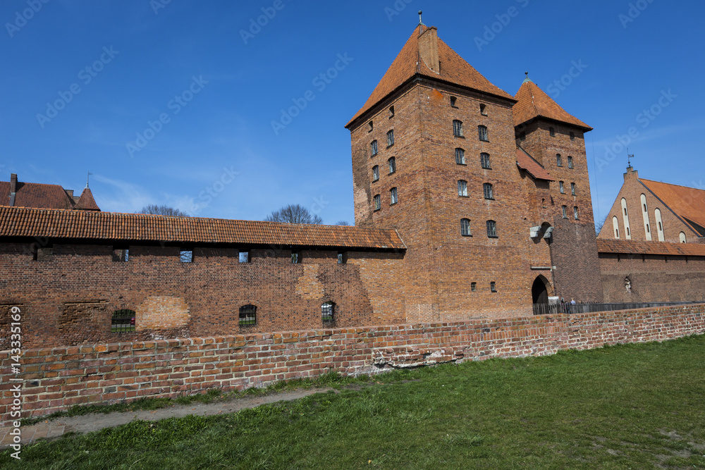 Picturesque scene of Malbork castle in Pomerania region, Poland