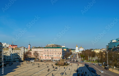 Sofievskaya (Sofia) square located in central Kiev. Space is so called because of St. Sophia Cathedral was built here in 1037 photo