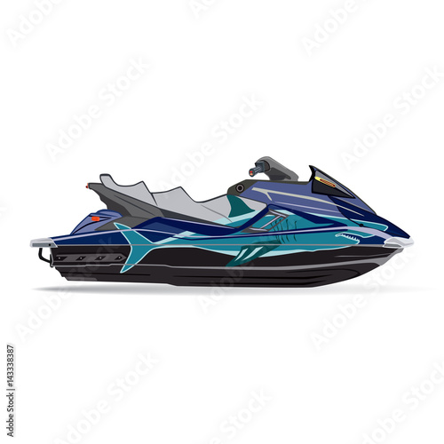 Vector illustration of water scooter in flat style © svitlana