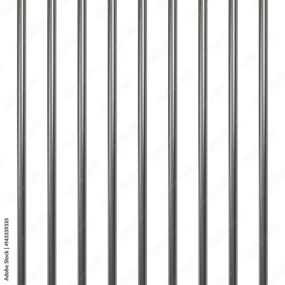 Fototapeta premium Prison bars isolated on white. Vector illustration.