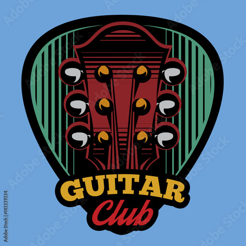 colored vector logo template ple trum and guitar