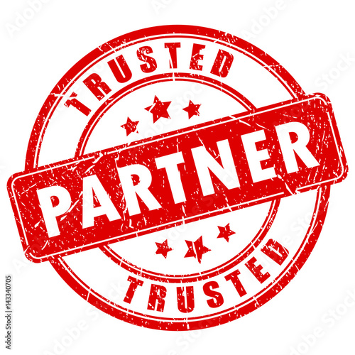 Trusted partner rubber vector stamp