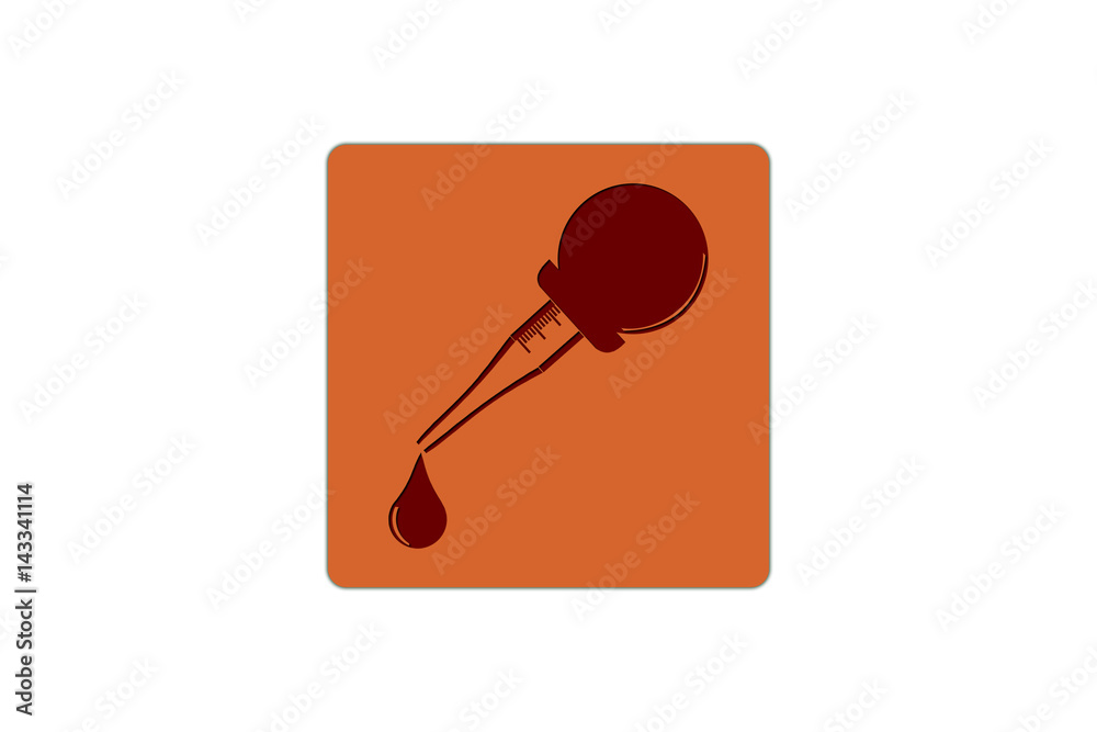 Pipette icon on Cardboard Pipette icon on Cardboard