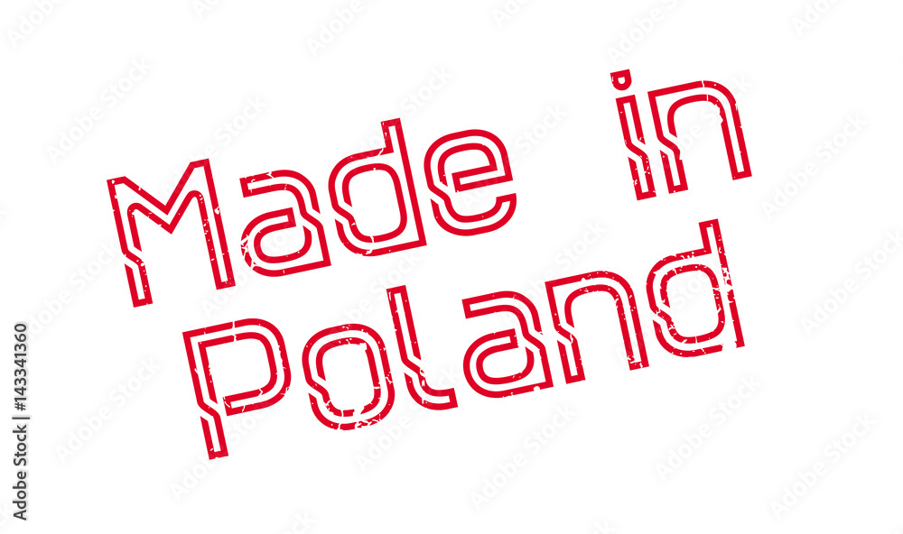 Fototapeta premium Made In Poland rubber stamp. Grunge design with dust scratches. Effects can be easily removed for a clean, crisp look. Color is easily changed.