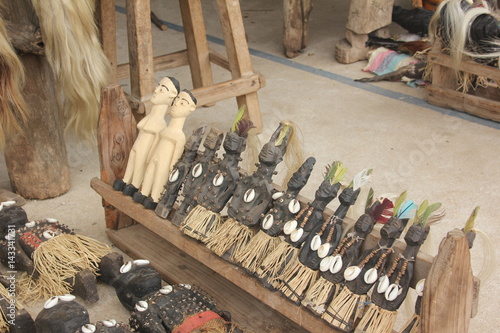 Voodoo paraphernalia market stall, Akodessawa Fetish Market, Lomé, Togo / This market is located in Lomé, the capital of Togo in West Africa and is is largest voodoo market in the world. photo