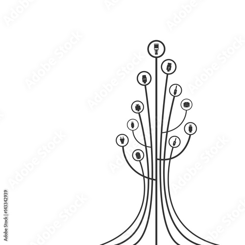 Plug Wire Cable Computer Network vector illustration