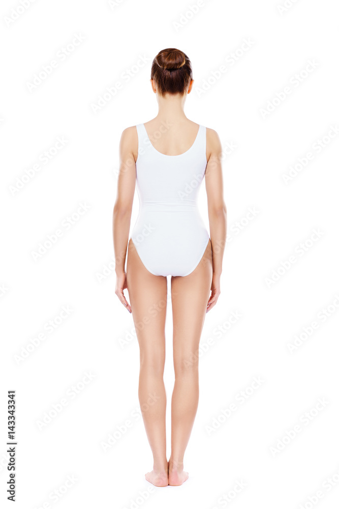 Fit and sporty girl in white underwear. Beautiful and healthy woman posing over isolated white background. Sport, fitness, diet, weight loss and healthcare concept. Fit and sporty girl in white underwear. Beautiful and healthy woman posing over isolated white background. Sport, fitness, diet, weight loss and healthcare concept.