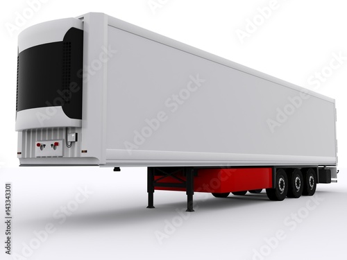 White Reefer Trailer isolated