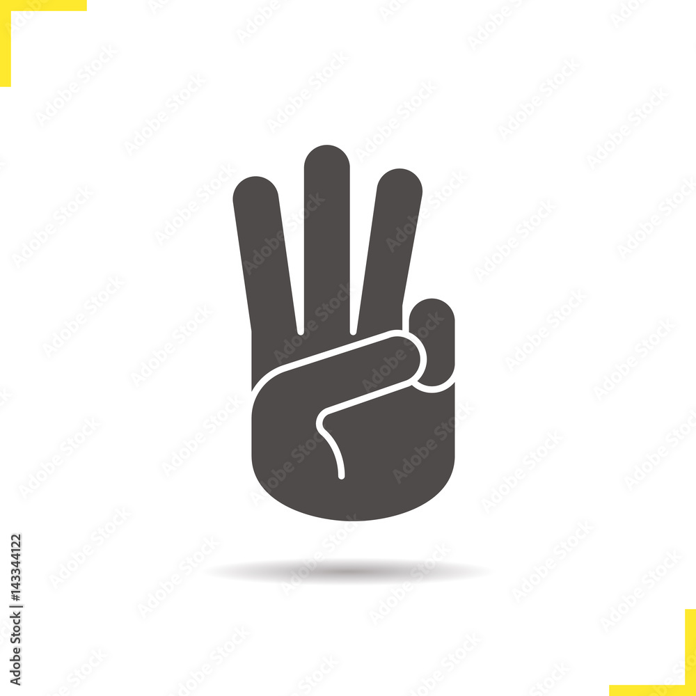 Three fingers up icon Three fingers up icon