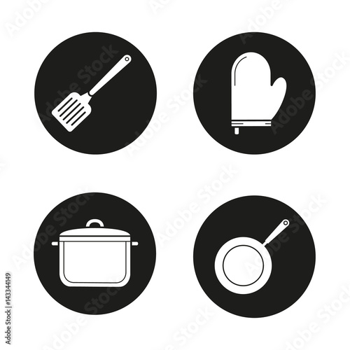 Kitchenware icons set