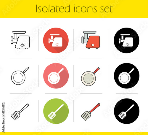 Kitchenware icons set