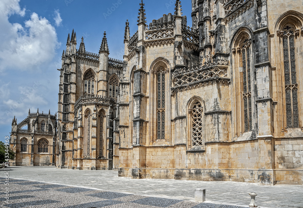 Portugal, Batalha. Monastery of Santa Maria da Vitoria one of the most beautiful works of Portuguese and European architecture and the most important monuments of the Portuguese Gothic.