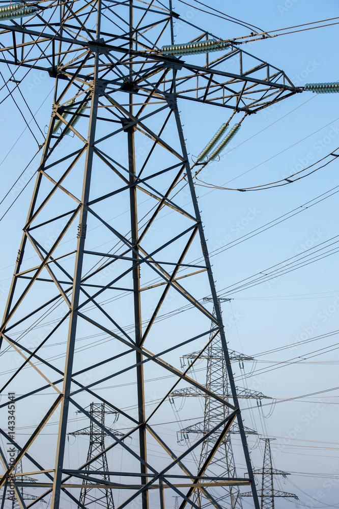 Electric lines against the sky Electric lines against the sky