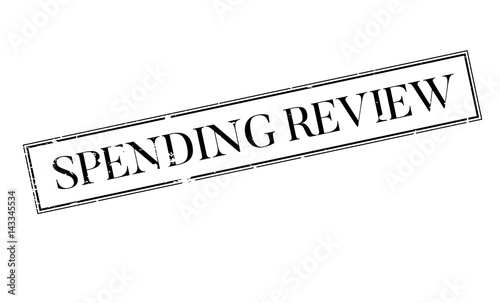 Spending Review rubber stamp. Grunge design with dust scratches. Effects can be easily removed for a clean, crisp look. Color is easily changed.
