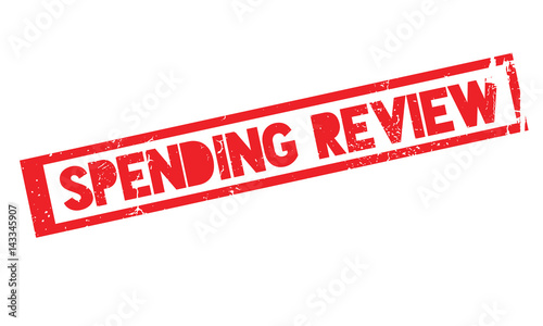Spending Review rubber stamp. Grunge design with dust scratches. Effects can be easily removed for a clean, crisp look. Color is easily changed.