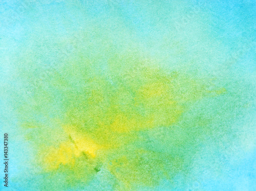yellow and blue watercolor background  © kukumalu