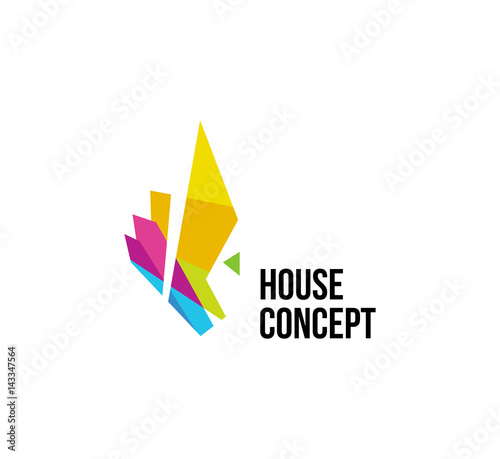 Free Download Isolated colorful real estate agency logo, house logotype on white, home concept icon,skyscraper vector illustration - GFXLoad
