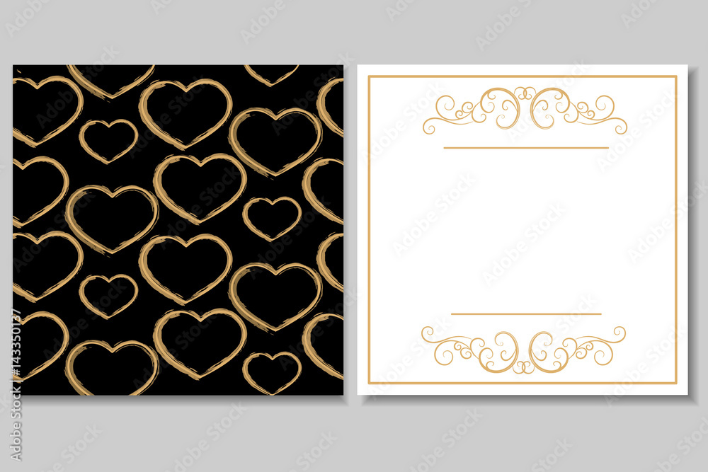 Obraz premium Elegant Golden Black invitation, card