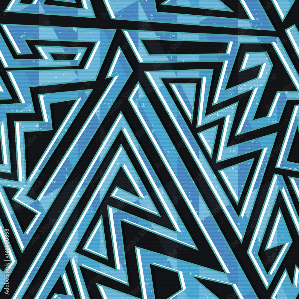 Blue geometric seamless pattern Blue geometric seamless pattern