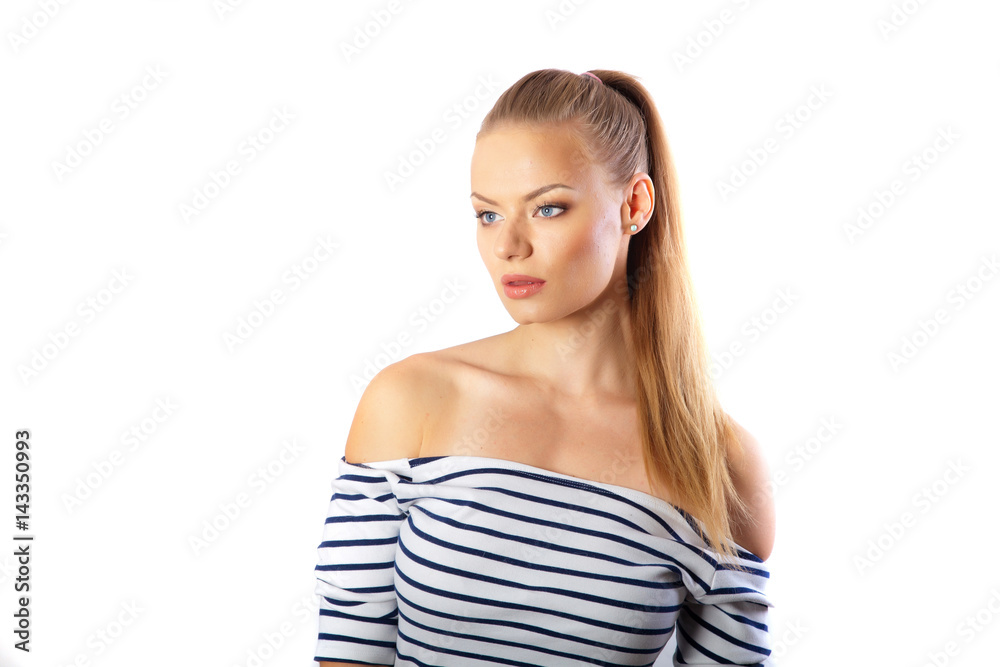 Portrait of a beautiful sporty girl with makeup Portrait of a beautiful sporty girl with makeup
