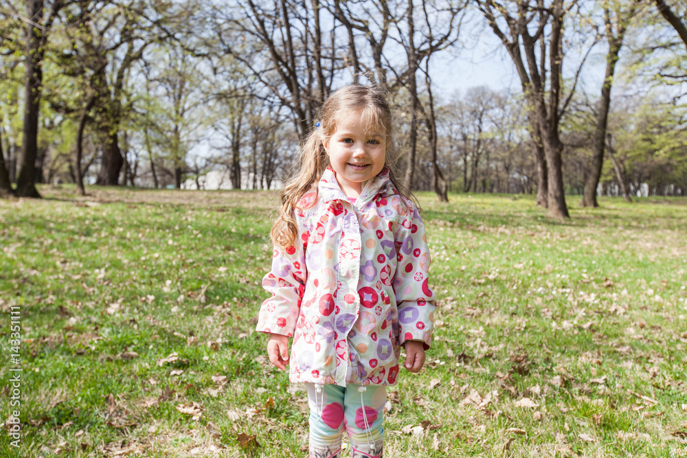 Spring Portrait of happy little girl Spring Portrait of happy little girl