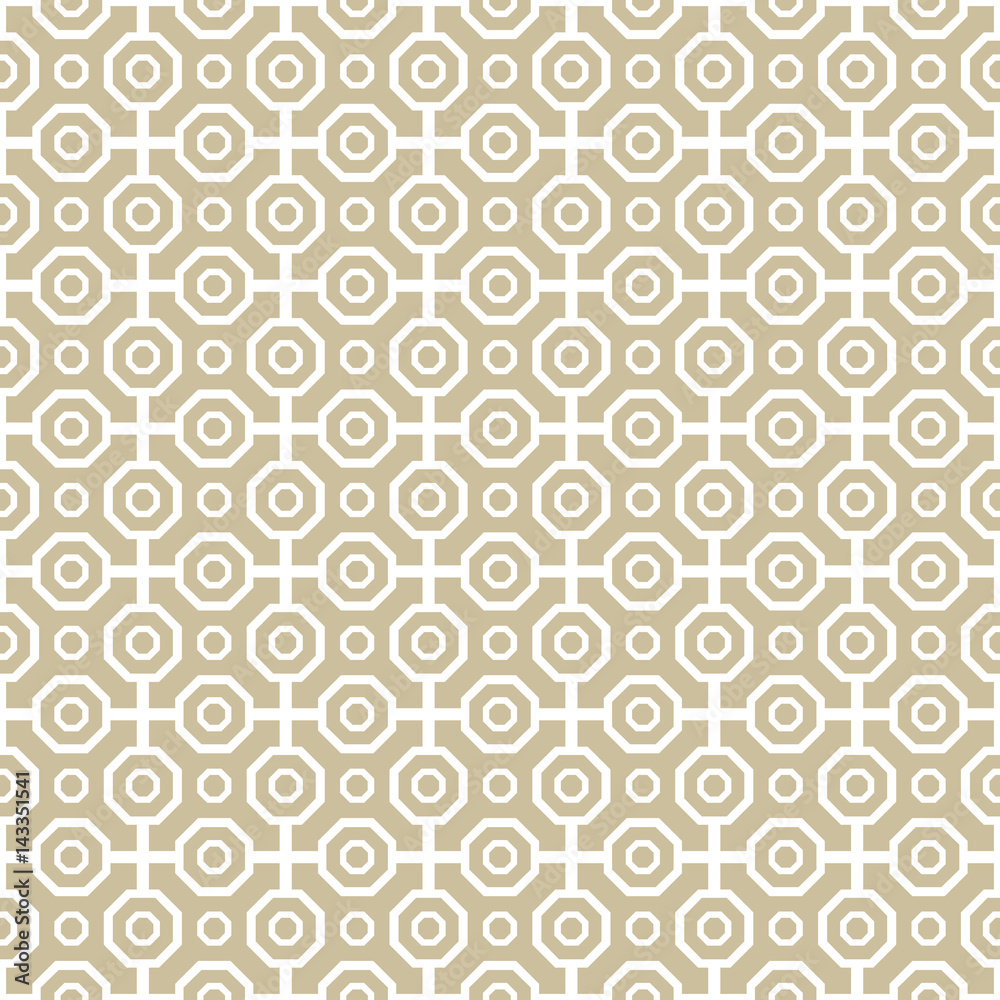 Geometric abstract vector octagonal golden background. Geometric abstract ornament. Seamless modern pattern
